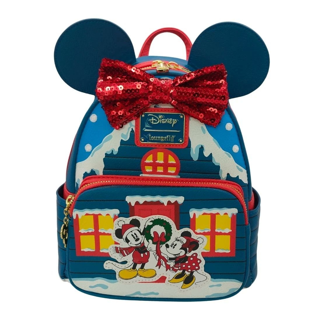 Disney Loungefly Mini Backpack - Mickey and Friends Happy Holidays - LE 1000