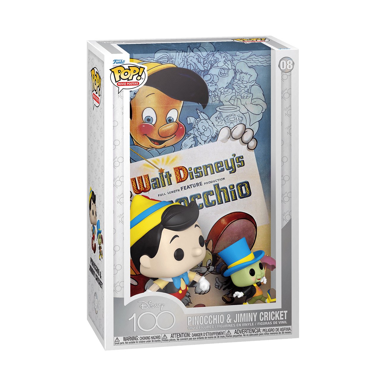 Funko Pop Collectible Vinyl Figures, Pinocchio with Jiminy Cricket. 11" x 17" x 5.5"