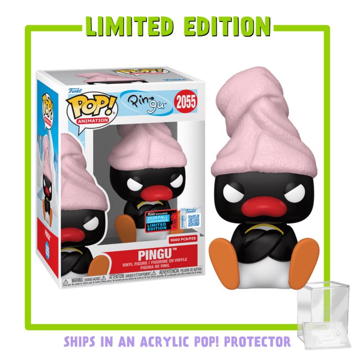 Pingu - Pingu with Towel Pop! Vinyl Figure in Acrylic Pop! Protector