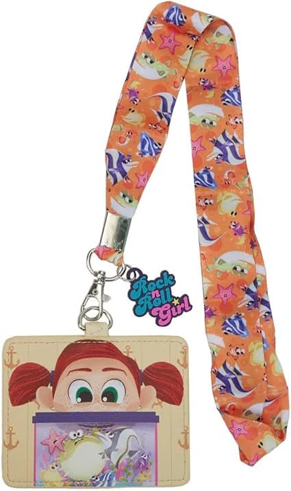 Loungefly Finding Nemo Darla Fish Tank Lanyard with Card Holder, Multi-color, Lanyard Cardholde