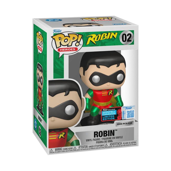 Funko Pop Robin #02 Metallic Edition 2025 Fall Convention Exclusive Limited 1000 Pieces