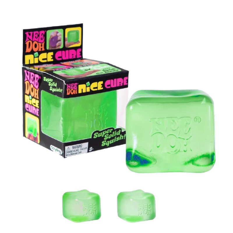 Needoh Nice Cube Super Solid Squishy Sensory Toy, Light Green