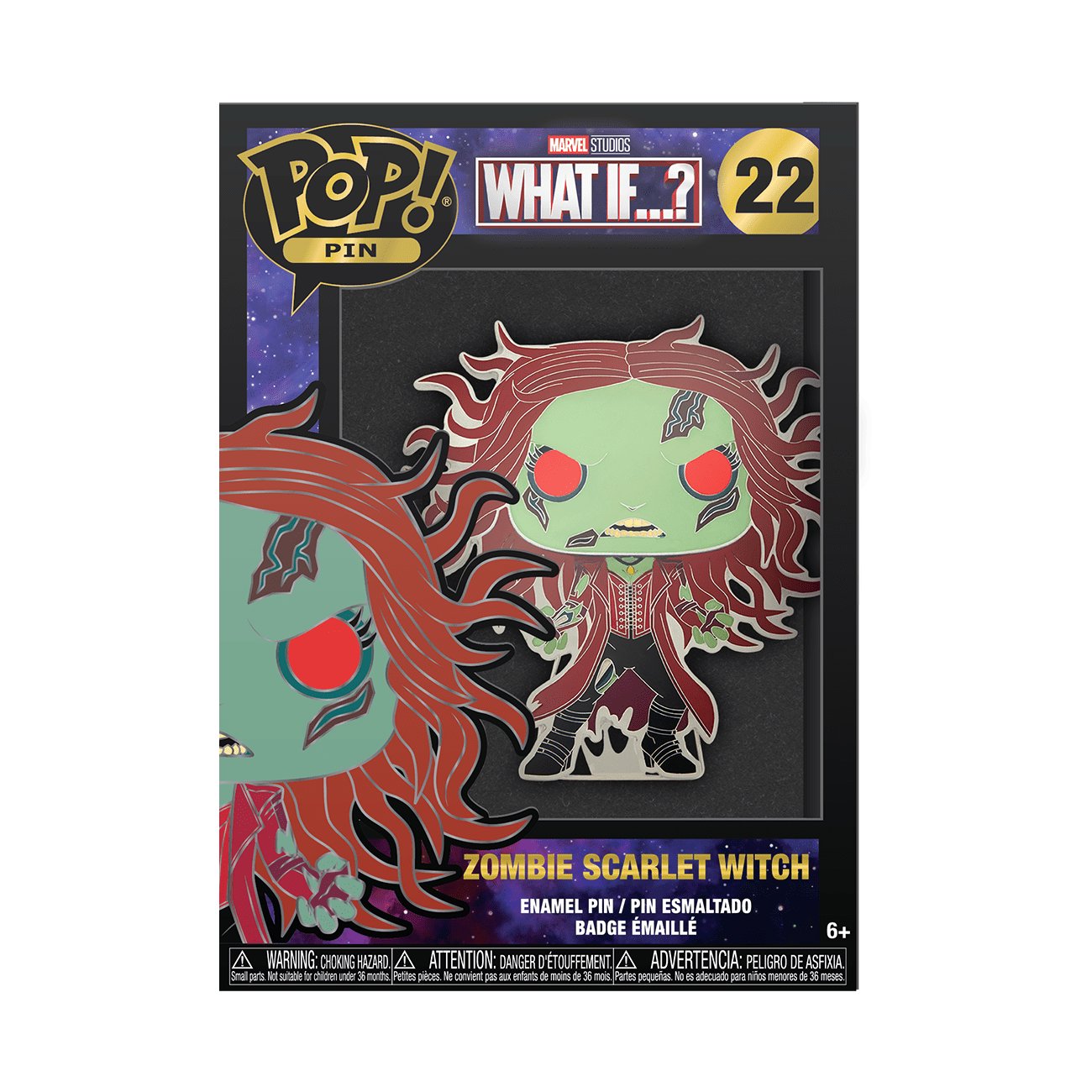 Funko Pop! Large Pop Enamel Pin Marvel: What If - Zombie Wanda Maximoff with Chase