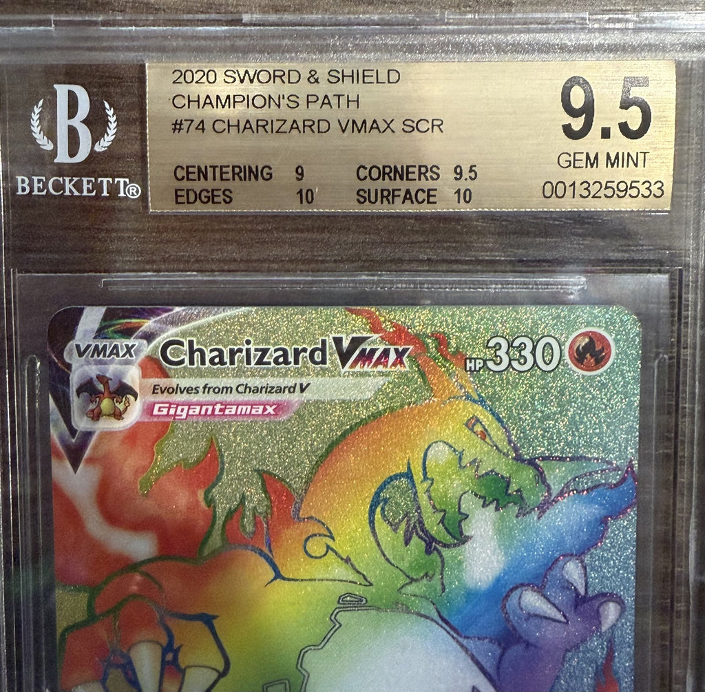 Graded 9.5- 2020 Sword & Shield Champions Path #74 Charizard Vmax SCR
